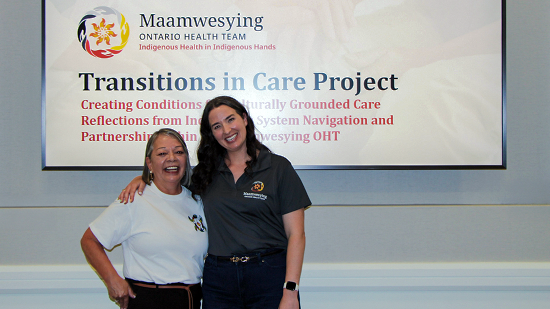 Edith Mercieca (left) with Carly St. Michel (right) from the Maamwesying Ontario Health Team (MOHT)